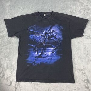 Liquid Blue Dragon Shirt Mens Size L Black Faded Y2K Skater Mall Goth‎ *READ*